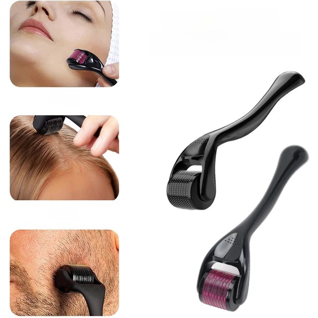 540 Needles Derma Roller Hair Growth for Beard Facial Skin Care Body MTS Micro Needle Roller Titanium Micro Face Roll Tool