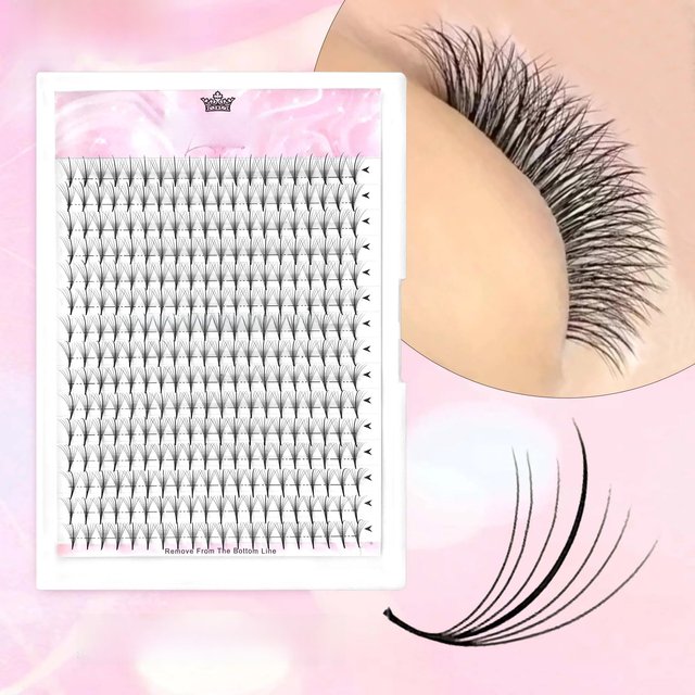 CoMango 7D 300/120Fans Pointy Base Premade Hybrid Fan Eyelash Extension Single&Mix8-15 Faux Mink Wispy Lash Korean Makeup