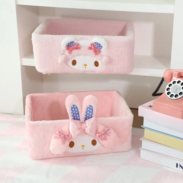 Kawaii My Melody Home Desktop Cosmetic Storage Box Anime Sanrio Girly Heart Cute Large Capacity Clothing Toys Sorting Box