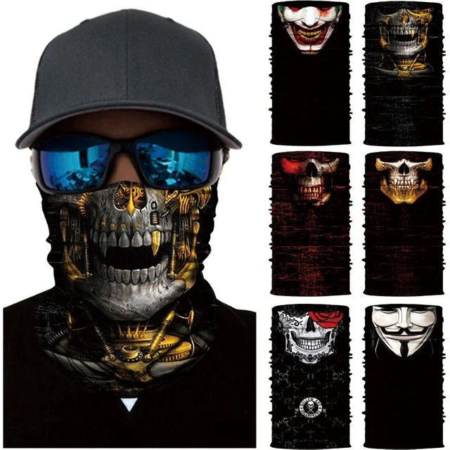 Cool Robot Skull Halloween Mask Scarf Joker Headband Balaclavas Face Mask for Cycling Fishing Ski Motorcycle