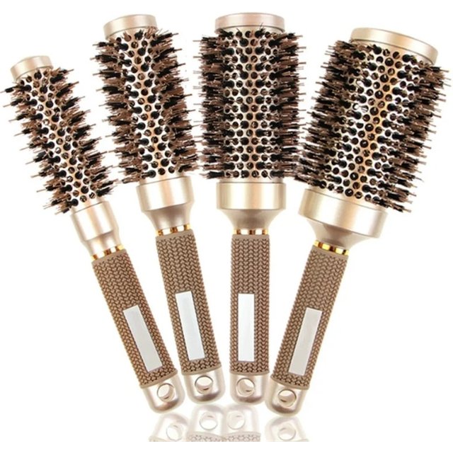 Professional 4PCS Round Hair Brush Hairdressing Curling Hair Brushes Ceramic Barrel Comb For Blow Dry Salon Styling Tools