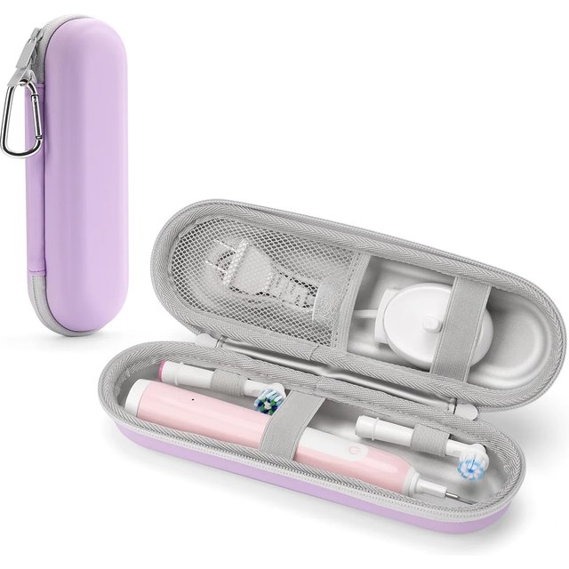 Waterproof Toothbrush Case for Oral-B/Philips - Secure Elastic Straps and Breathable Mesh Storage, Compact PU Travel Organizer