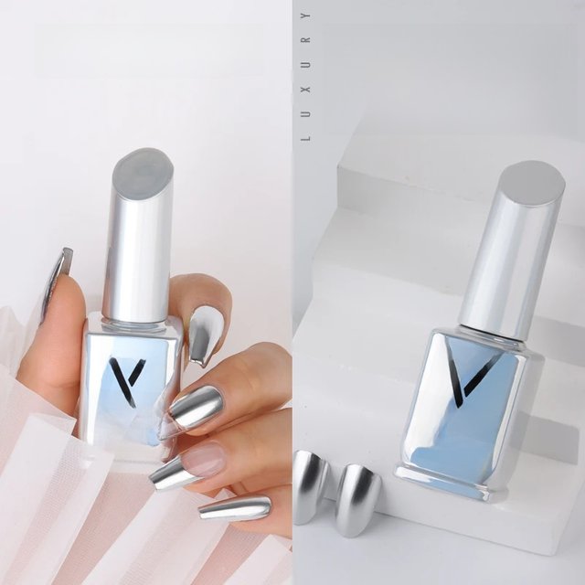 VINIMAY New 2023 Metallic Mirror Silver Nail Painting Gel Nail Polish Soak Off UV Gel Polish Nail Art Gel Varnish Lacque Prime