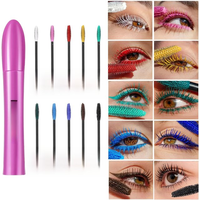 Colorful Silk Mascara Waterproof Mascara Blue Red Black Cream Thickening Lengthening Curling Smudge-Proof Makeup Cosmetic