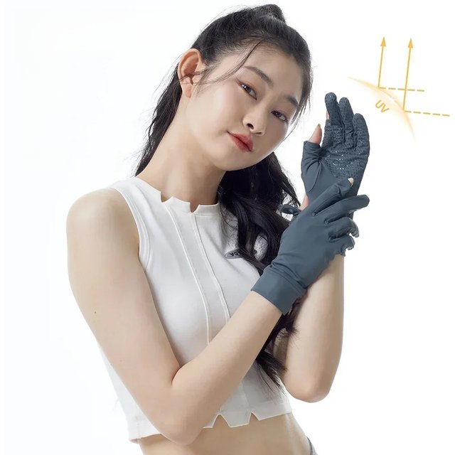 OhSunny Summer Light Breathable Sunscreen Driving Gloves New Tech Ceramic Fabric UPF 2000+ Anti UV Slip for Outdoor Cycling