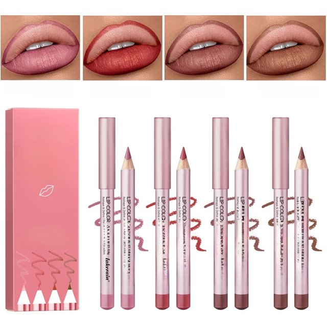 Matte Lip Pencil Waterproof Contour Brown Lip Liner Stain Hot Waterproof for Lips Permanent Lips Profiler Long Lasting Lipsticks