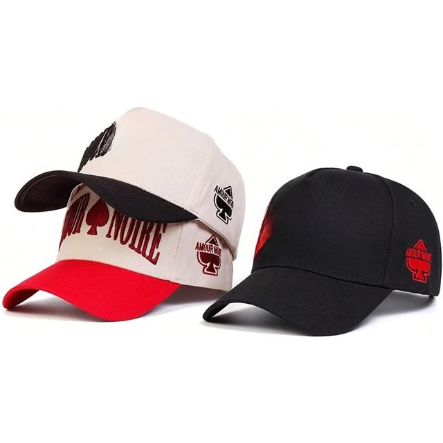 Unisex AMOUR NOIRE Spades Embroidery Baseball Caps Spring and Autumn Outdoor Adjustable Casual Hats Sunscreen Hat