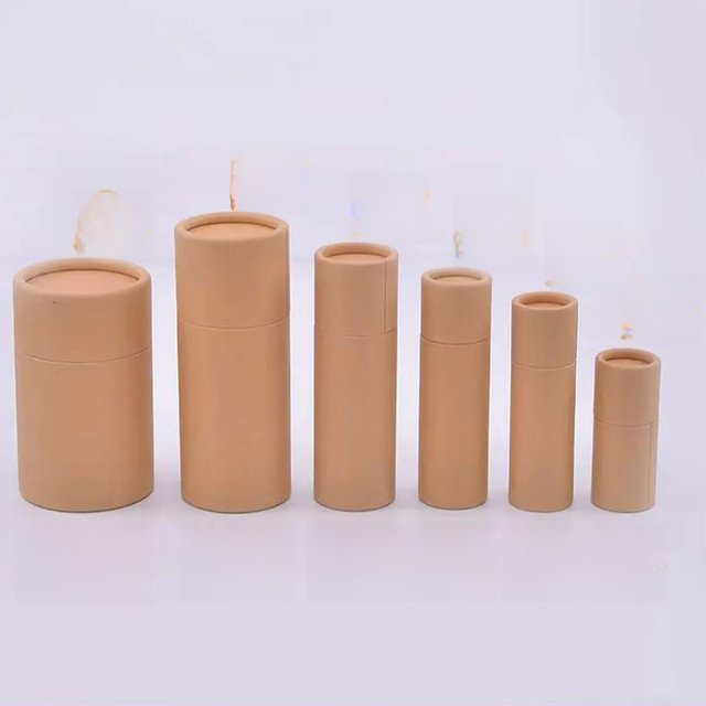 50PCS Kraft Paper Push Up Tubes Biodegradable Cardboard Cosmetic Cylindrical Packaging Lip Balm Deodorant Container