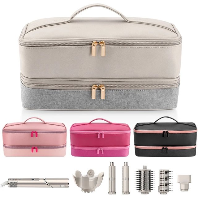 Travel Carrying Case for Shark Flexstyle Hair Dryer Double-Layer Blow Dryer Bag for Shark Flexfusion Hair Accessory Storage Bag