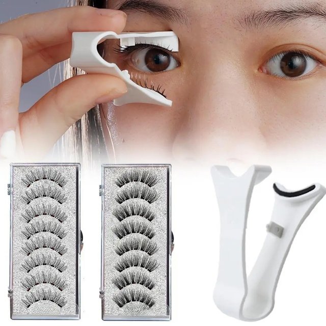 3 Pairs 3D Magnetic False Eyelashes Set Artificial Pen Tweezers Waterproof Reusable Eyelash Curler Makeup Tool