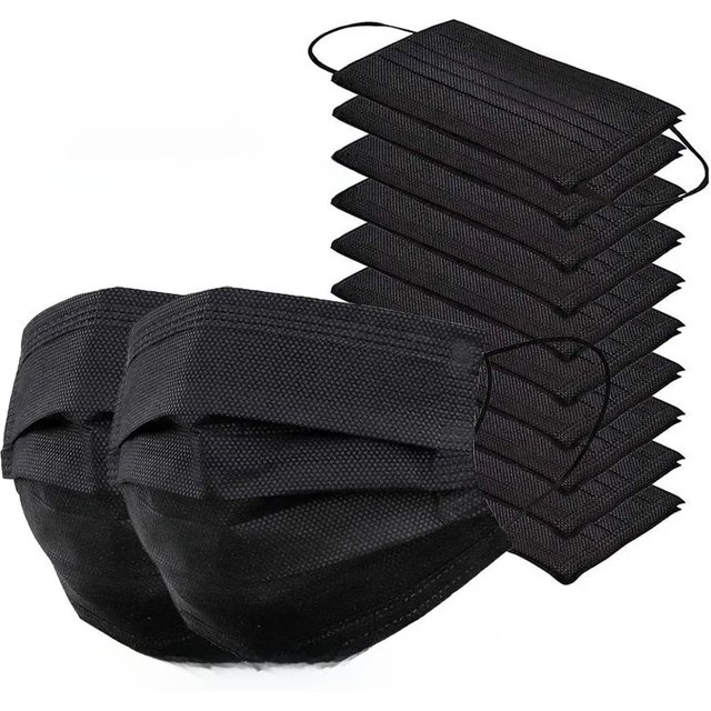Masks 3-layer Mask Face Masks Melt Blown Cloth Disposable Anti-Dust Protective Masks Earloops Mouth Mask Black Mascarillas