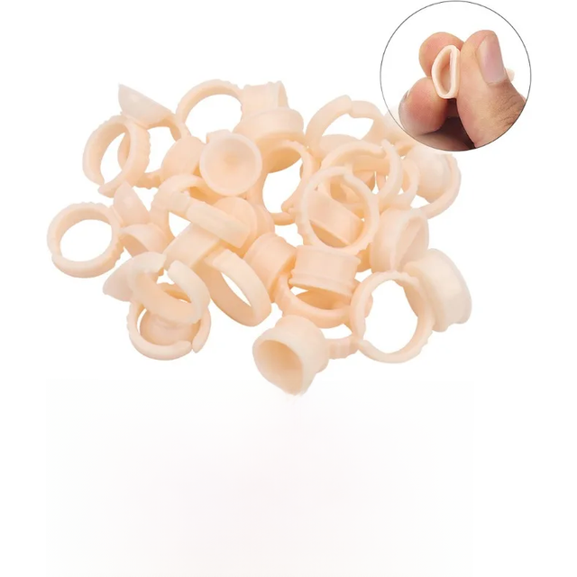 100pcs Silicone Tattoo Ink Ring Cup Disposable Grafting Eyelash Drops Glue Ring Tray Permanent Makeup Pigment Holder Container