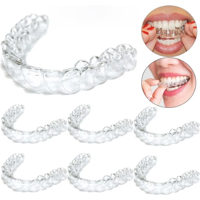 1-6Pairs Mouth Guard EVA Teeth Protector Night Guard Orthodontic Braces Set Mouth Guard Protector Dental Teeth Whitening Trays