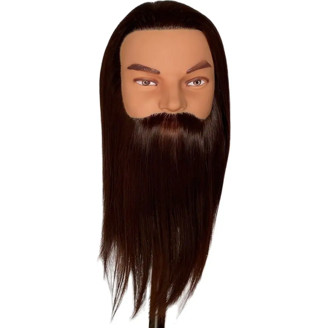 16' Heat Resistance Fiber Training Head Mannequins Head For Makeup Hair Braiding Practice Salon Head Hairdresser Styling Tool