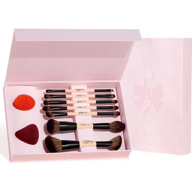 Jessup Makeup Brushes Set with Makeup Sponge, 3/7pcs Double Sided Makeup Brush Foundation Blush Eyeshadow with Gift Box