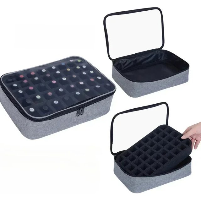 nail polish storage bag, multi-color portable hand-held large cosmetic bag, holds up to 30 bottles (15 ml), nail dril