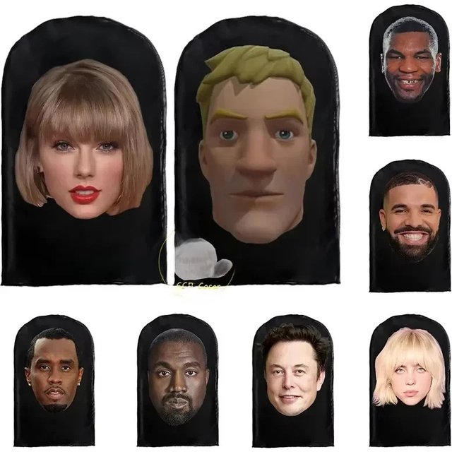 New 3D Printed Kanye Mask Elastic Billie Full Face Mask Men Women Cosplay Headwear Hip Hop Fashion Balaclava Hood Hat Headgear