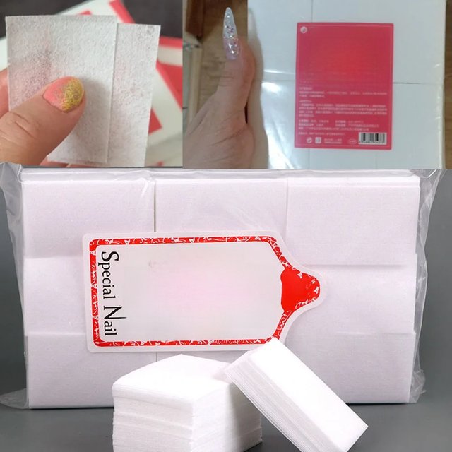 100/500/1000Pcs Remover Nail Polish Wipes Lint Paper 6x3.9cm White Color Cotton Nail Art Removal Wipes For Nail Clean Tool #*-TR
