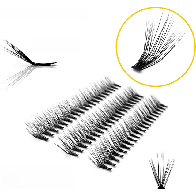 20P “L” Kimcci 60 Bundles Mink Eyelash Extension Natural Russian Volume Faux Eyelashes Individual Cluster Lashes Makeup Cilia
