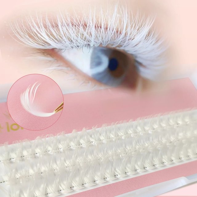 Honey Eyelash 40D White Cluster Eyelash Hot Melt DIY Pure White Wedding Lash Party Makeup Winter Christmas Eyelashes