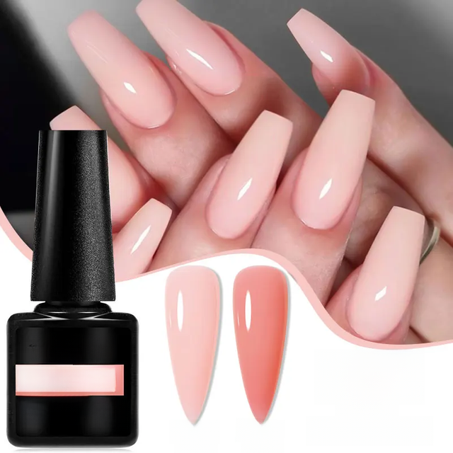 Mtssii 7ml Light Changing Quick Extension Gel Nude Pink Semi Permanent Acrylic Gel Nail Polish UV Construction Builder UV Gel