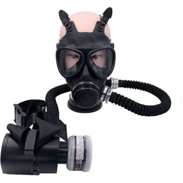 Type 87 Gas Mask Portable Electric Air Supply Rechargeable Long Tube Respirator Rubber Full Face Mask And Filter Box Accessory