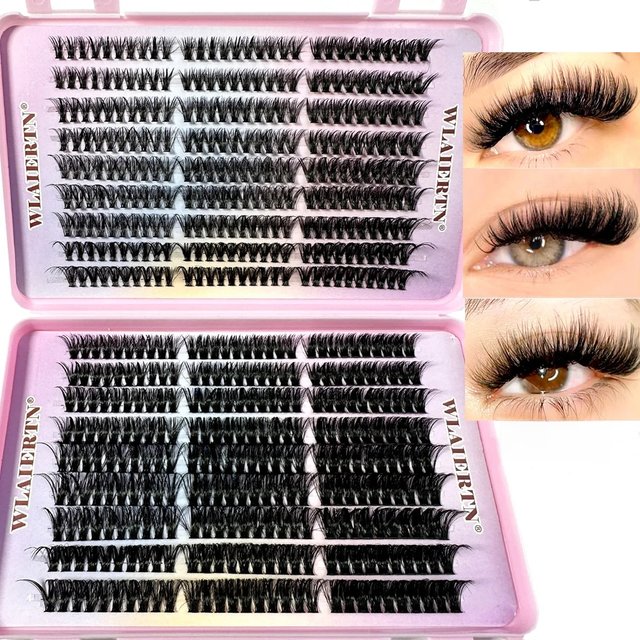 Faux Mink Eyelashes 540Cluster C Curled 9-16mm Mixed Natural Eyelash Extension 3D Russian Strip Personal Eyelash Makeup Tool