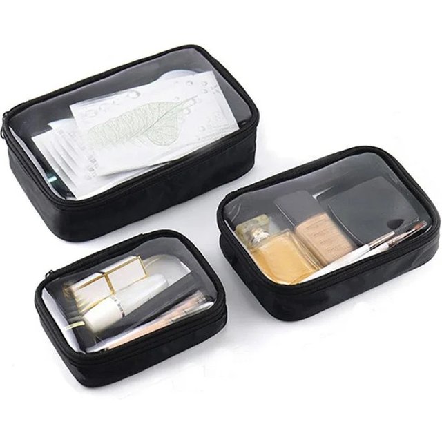 Waterproof Transparent Cosmetic Bag Women Make Up Case Travel Zipper Clear Makeup Beauty Wash Organizer Bath Toiletry Bags Kit