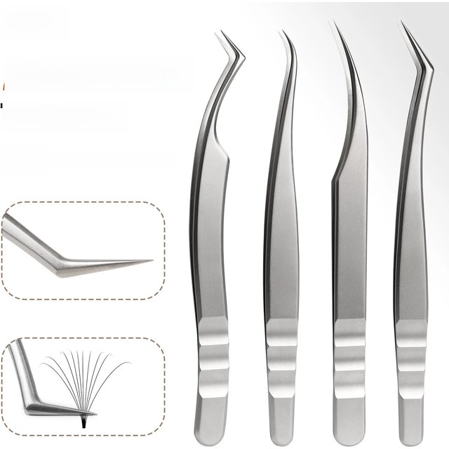 Anti-Static Tweezers Eyelash Extension Professional High Precision Volume Tweezer Stainless Steel Tweezers Antislip Makeup Tool