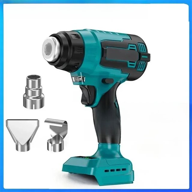 500W Electric Cordless Heat Gun for Makita 18V Battery Cordless Handheld Hot Air Gun with 3 Nozzles Industrial Home Hair Dryer