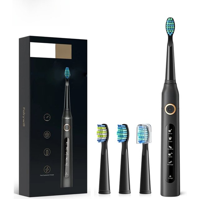 Fairywill Electric Sonic Toothbrush USB Charge FW-507 Rechargeable Waterproof Electronic Tooth Brushes Replacement Heads Adult