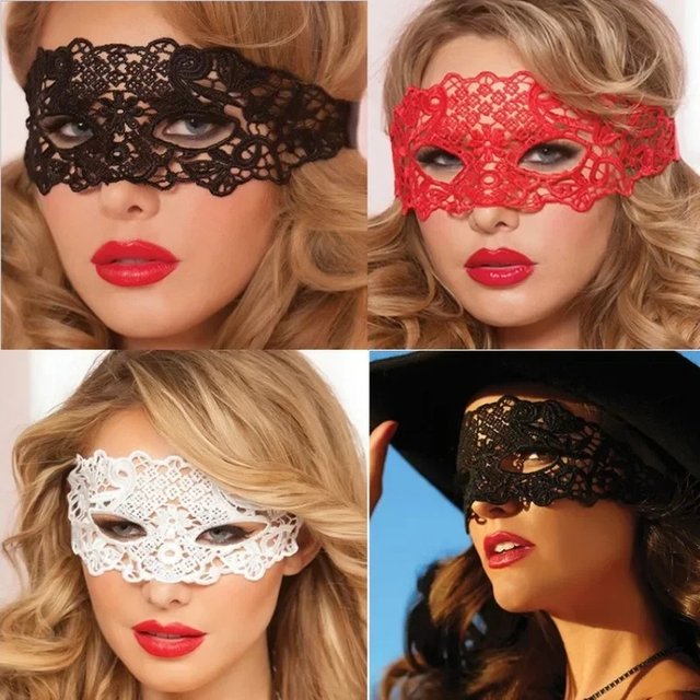 Black Sexy Women Hollow Lace Masquerade Face Mask Princess Party Cosplay Prom Props Costume Nightclub Queen Half Face Eye Mask
