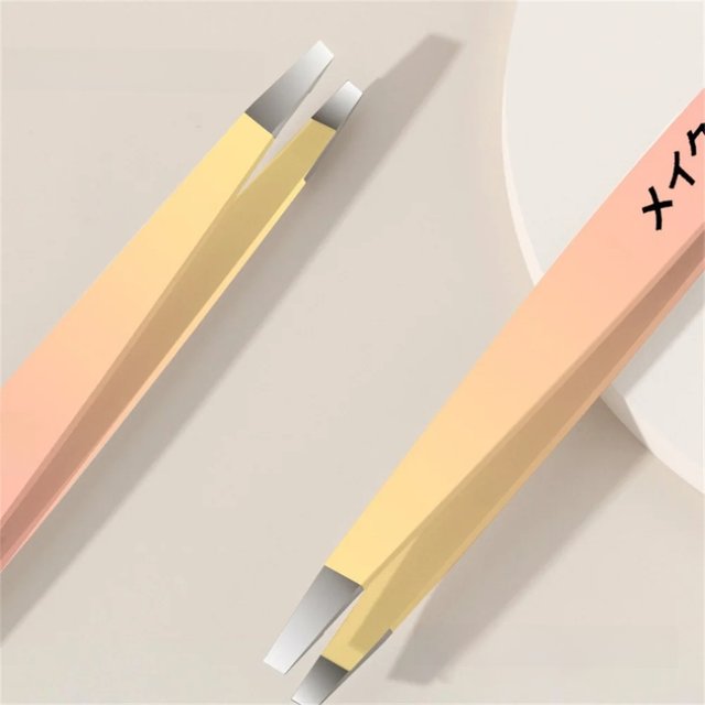 Eyebrow Tweezer Colorful Hair Beauty Fine Hairs Puller Stainless Steel Slanted Eye Brow Clips Removal Makeup Tools
