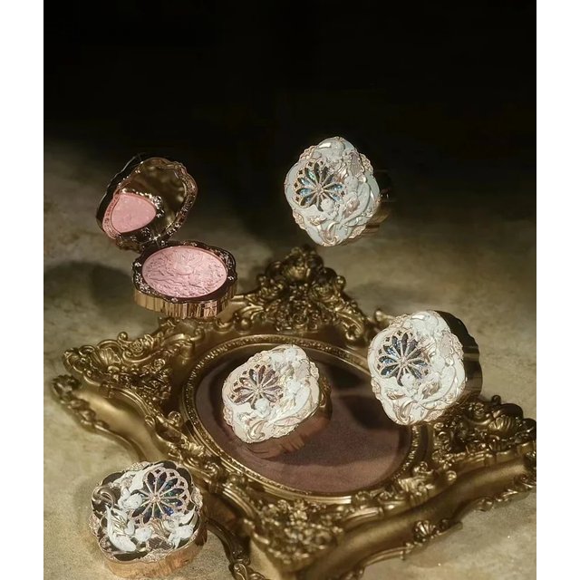 Flower Knows Little Angel Series Embossed Blush Palette Long Lasting Easy To Apply Peach Expanding Cheek Brightening Face