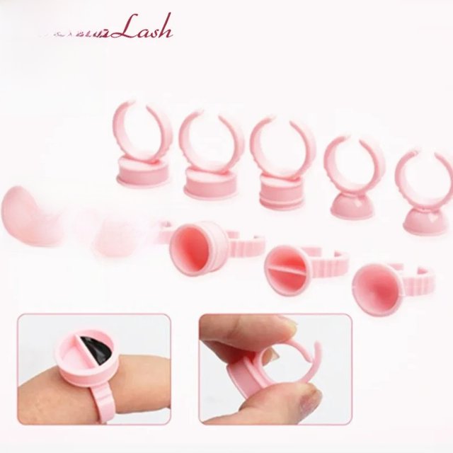 100pcs/Set glue ring for eyelash extension lash glue rings Eyelash Extension Glue Holder container set Makeup tool lash shop