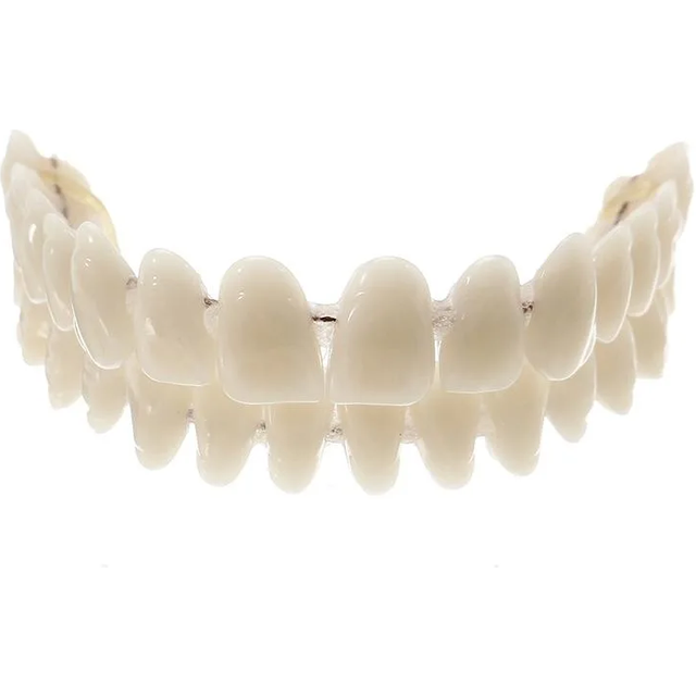 28pcs Resin False Teeth Whitening Dentures Temporary Fake Tooth Upper Lower Removable Dental Veneers Dentadura Postiza Completa
