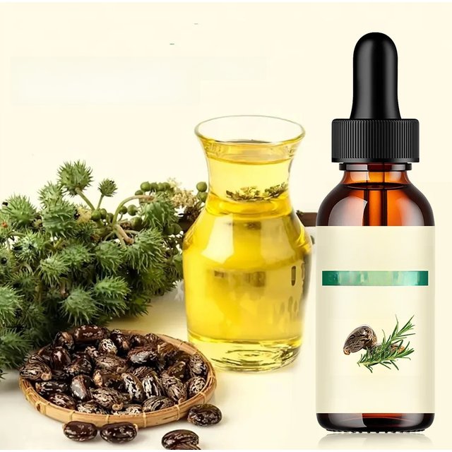 Mix Castor Oil and Rosemary Oil for Hair Growth Enhances Hair Thickness and Shine, Reduce Hair Loss and Split Ends Hair Care Oil