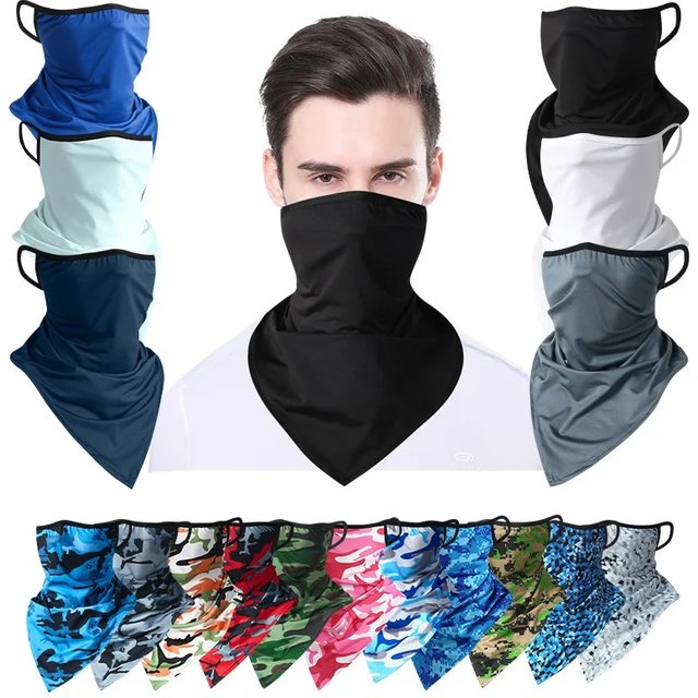 Summer Cooling UV Neck Gaiter Face Mask Ear Loop Scarf for Cycling Hiking Outdoor Sports Protection Quick Dry Breathable Bandana