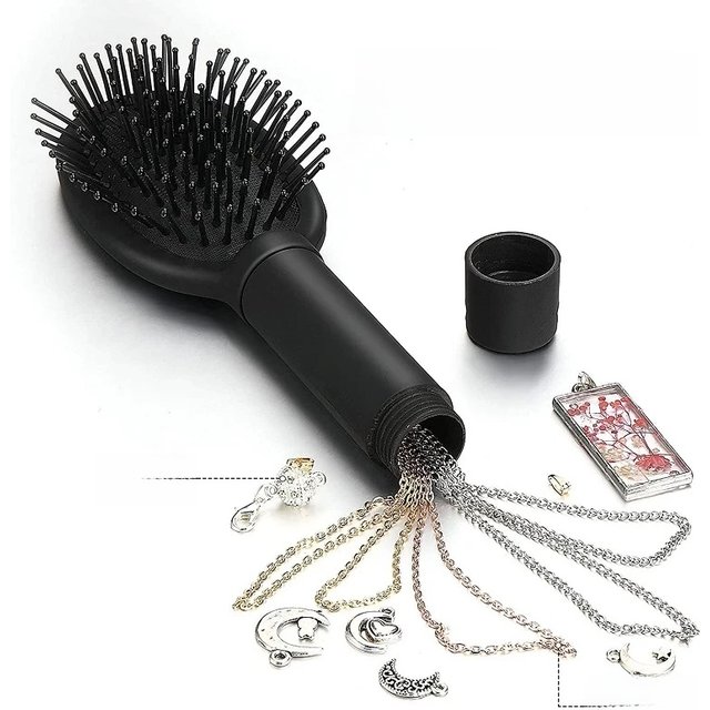 Diversion Safe Hair Brush to Hide Money, Mini Key, Pills, Small Jewelry, Secret Contain