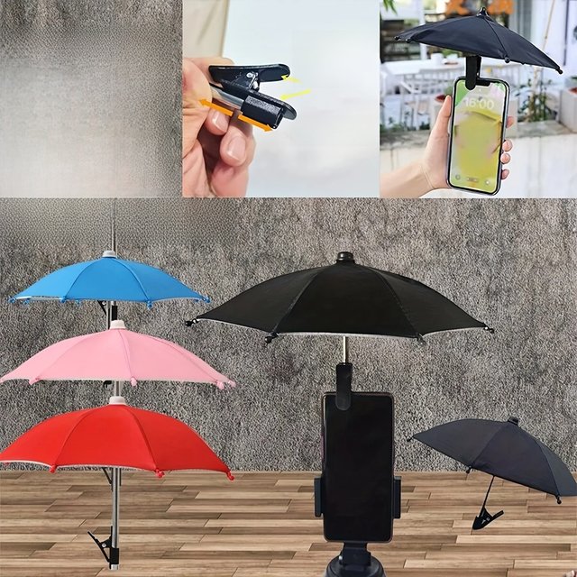 Mobile Phone Holder Sunscreen Umbrella Clip Outdoor Mobile Phone Fixed Umbrella Rain Parasol Mobile Phone Anti-Reflective