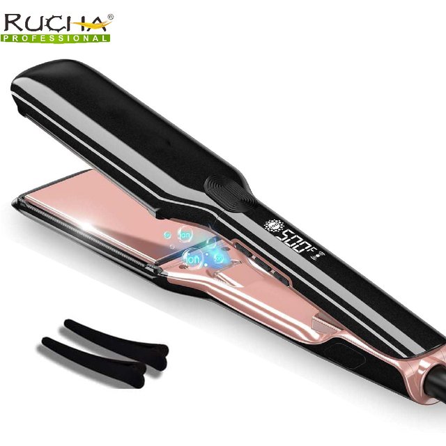 RUCHA-Fer à lisser professionnel haute température, traitement KerBrian, 500F, fer plat pour cheveux crépus, récupère les cheveux abîmés