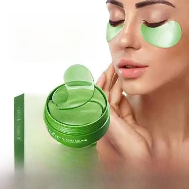 60pcs Aloe Vera Collagen Eye Mask Anti Dark Circles Eyes Bags Moisturizing Anti-Wrinkles Eye Patches Eyes Skin Care Products