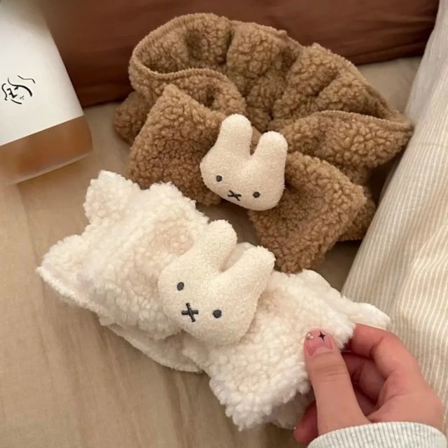Cute Miffy Kawaii Hair Band Cartoon Bowknot Elasticity Wash Up Hair Care Ring Makeup Headband Girl Birthday Gift