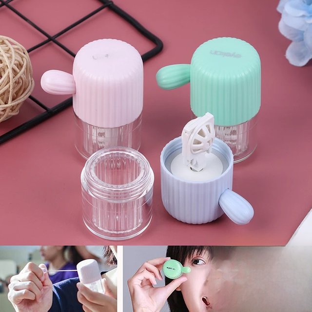 Contact Lens Cleaner Portable Manual Cleaning Cosmetic Contact Box Travel Contact Lens Case HL-830 Manual Rotary Cleaner