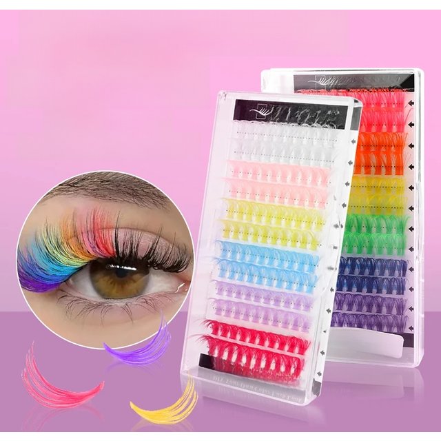 WINKY BEAUTY Colorful 120pcs Cluster Lashes 40D Segmented Beam Natural D Curl Individual Mink Eyelashes Makeup Supplies at Home