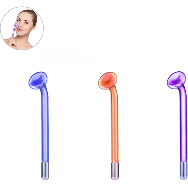 High Frequency Nozzle Attachment Mushroom Facial Body Glass Electrode HF Tubes Neon Argon Violet Skin Care Tool