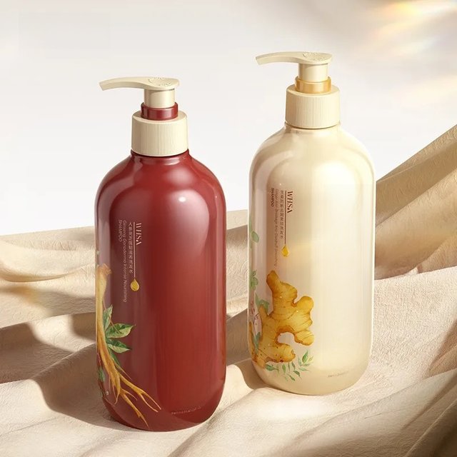 500ml Ginseng Ganoderma Lucidum Ginger Rice Washing Water Shampoo Supple Deep Cleansing Fluffy Refreshing Anti-loss