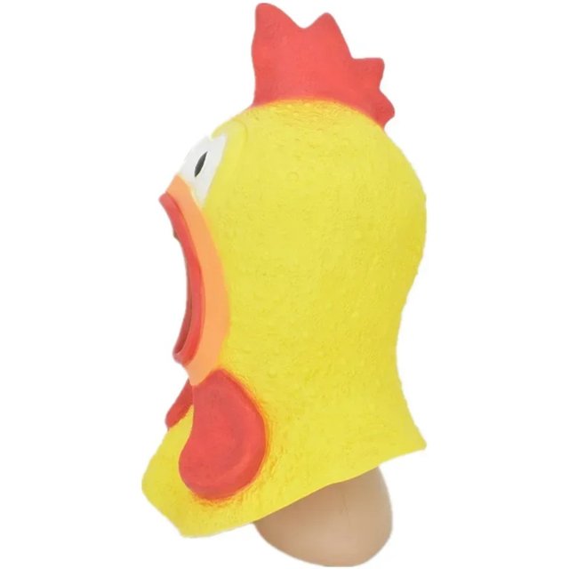 Halloween Screaming Chicken Mask Latex Rooster Head Cover Funny Joke Internet Celebrity Douyin Chicken Cock Face Mask
