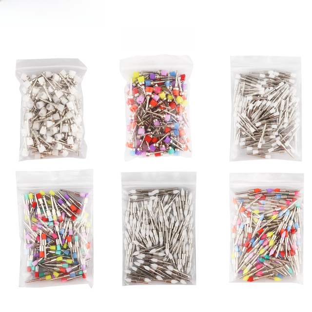 100Pcs/Bag Disposable Dental Polishing Brushes Flat/Bowl/Sharp Type Nylon Dentistry Prophy Polisher For Teeth Whitening