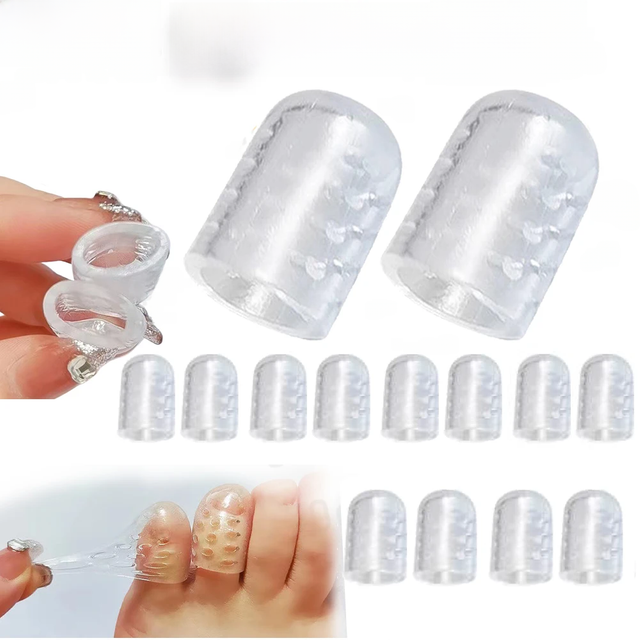 1-10 Pairs Toe Covers Silicone Caps Anti-Friction Breathable Toe Protector Prevents Blisters Toe Caps Cover Protectors Foot Care